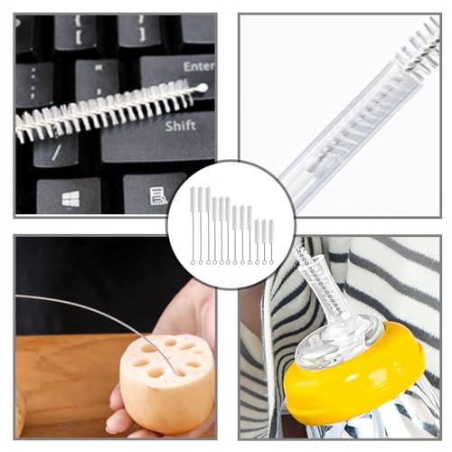 12 Pcs Straw Brushes, Straw Cleaning Brush, Small Cleaning Bottle Brush Set, Stainless Steel Straw Brushes, Reusable Straw Cleaner Brush, for Bottle Glasses Straw Cleaning