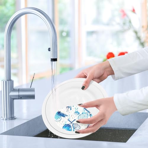 Blue Tennis Rackets Balls Pattern Dish Scrub Sponges Kitchen Non Scratch Reusable Compressed Cellulose Sponge Hanging for Household Cleaning Washing Dishes Pots and Pans 3 Pack - color: Pattern1
