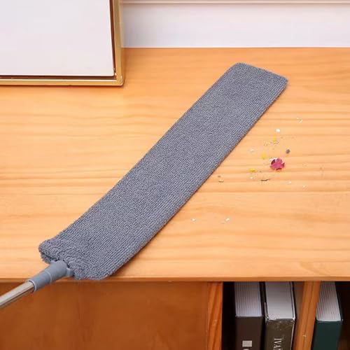 1 Pcs Retractable Gap Dust Cleaner Cleaning Tool with Removable Microfiber Cloths for Cleaning Under Refrigerator, Sofa, Couch, Bed, Furniture (Navy Blue) - color: Navy Blue