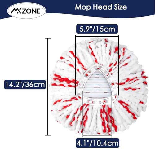 Spin Mop Replacement Heads Compatible with O-Cedar EasyWring 1-Tank System - Microfiber Mop Head Refills for Deep Floor Cleaning, Scrub Pad for Tile Hardwood Kitchen, 2 Pack - size: 2pcs 1-Tank Mop Red