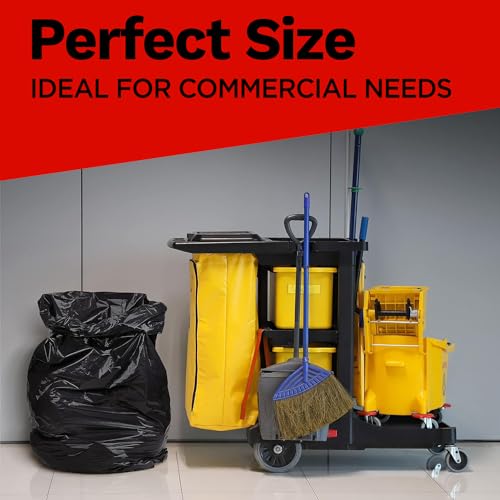 ToughBag 55-60 Gallon Heavy Duty Trash Bags - 150 Count, Large Black Garbage Bags - Made in USA
