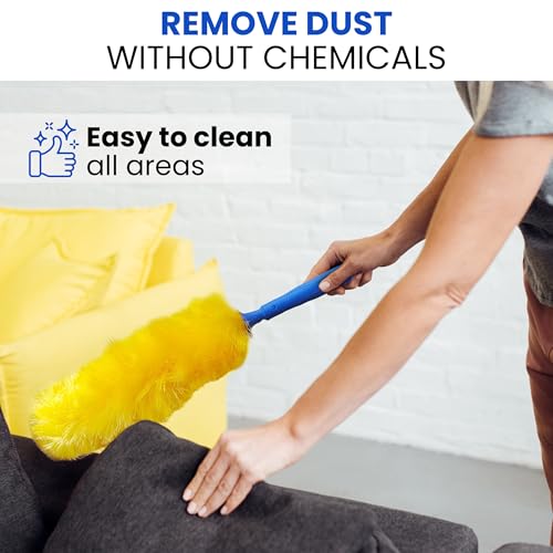 US Duster Company Static Duster - 23-inch Electrostatic Dusters - Long and Flexible Static Feather Duster - Soft Nylon Fibers - Long Duster for Home Cleaning - Attracts Dust Like a Magnet 2 Pack