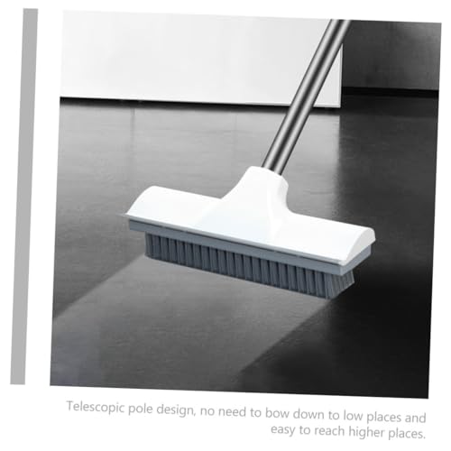 Homoyoyo Floor Scrubbing Brush with Extendable Long Handle for Bathroom and Tile Cleaning Stiff Bristle Household Scrubber for Floors Walls Bathtub and Tough Stain Removal Suitable for Wet