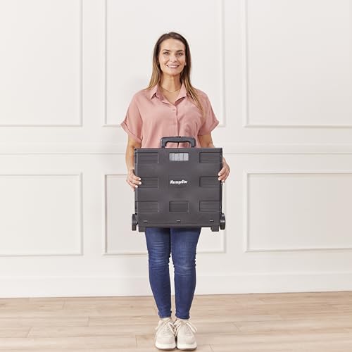 ECR4Kids Universal Rolling Cart with Canvas Organizer Bag, Mobile Storage, Blue/Grey - color: Blue
