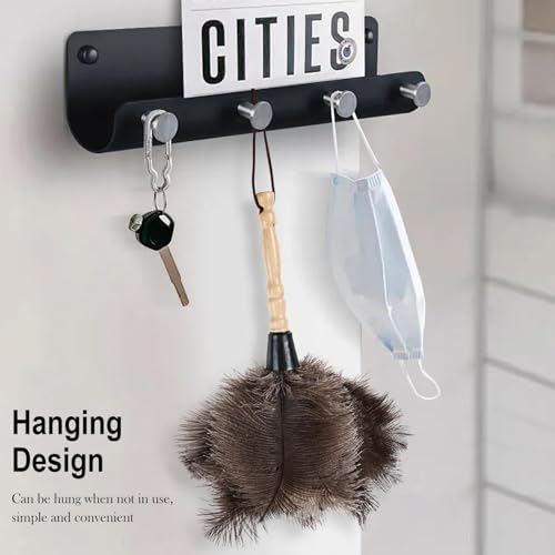 Ostrich Feather Duster 14" Natural Handheld Reusable Feathers Dusters with Wooden Handle for Cleaning Supplies Home Car Office(3PCS) - color: Natural-14in-stylec-3pcs