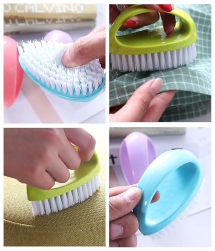 4 Pcs Scrubbing Brushes for Cleaning, Laundry Brush Shoe Brush Household Cleaning Brush Kitchen Bathroom Sink Floor Bathtub Multi-Purpose Cleaning Brush (Red, Purple, Green, Blue)