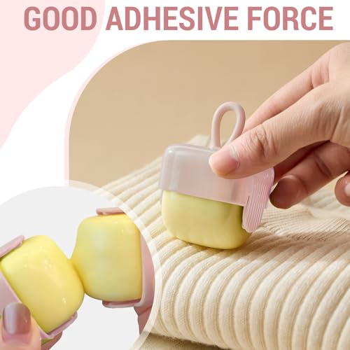 Mini Lint Roller,Washable Sticky Roller Reusable Lint Remover Portable Pet Hair Remover for Clothes,Travel Household (Pink) - color: Pink