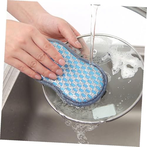 PRETYZOOM 12pcs Kitchen Scrub Brush and Dish Washing Scrubber Sponge Set, Dual-Sided Cleaning Pads for Pots and Pans, Multi-Color Household Kitchen Sink Brushes for Stain Removal