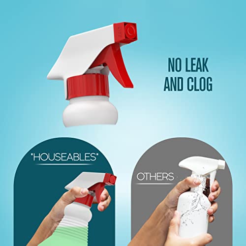 Houseables Empty Spray Bottles for Cleaning Solutions, 24 Oz Plastic Refillable Sprayer, 3-PK, Heavy Duty All Purpose Water Mist, Adjustable Nozzle, Leak Proof