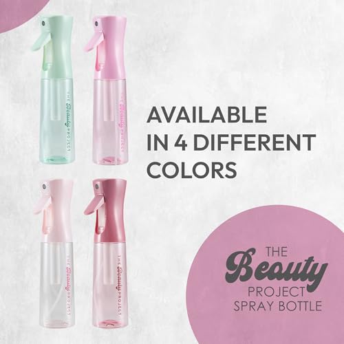 Spray Bottle Mister for Hair - Continuous Mister, Fine Water Mist, Trusted by Professional Salons & Barbers, 10.1oz - Clear Bottle (Pink) - color: Pink