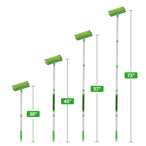 Ceiling Fan Cleaner Duster with 6 Ft/72'' Extension Pole High Ceiling Fan Blade Cleaning Tool Microfiber Duster Reusable Pads for Cleaning Ceiling Fan, Baseboard, Blind, Cobweb, Molding