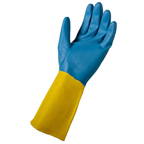 Soft Scrub Neoprene Coated, Reusable Latex Household Glove - size: Medium
