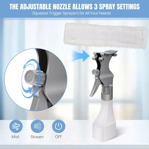 Cordless Window Vacuum Squeegee with 150ml Detachable Water Tank, Electric Window Cleaner Handheld Glass Cleaning Tool with Strong Suction for Shower Glass Mirror Car Door Streak-Free