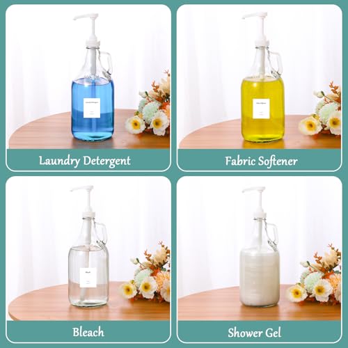 Glass Laundry Detergent Dispenser with Pump, 64OZ Liquid Laundry Soap Dispenser, Fabric Softener Dispenser Bottle for Laundry Room Organization and Storage, 1 Pack - color: 1p