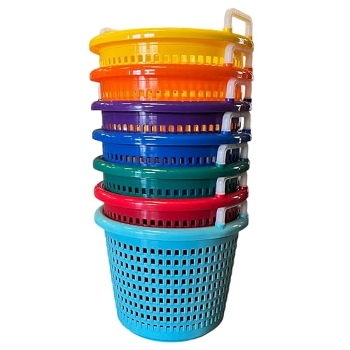 Heavy Duty Fish Basket - Aqua Blue, Washable with Handle - Perfect for Multiple Needs, Durable & Versatile"