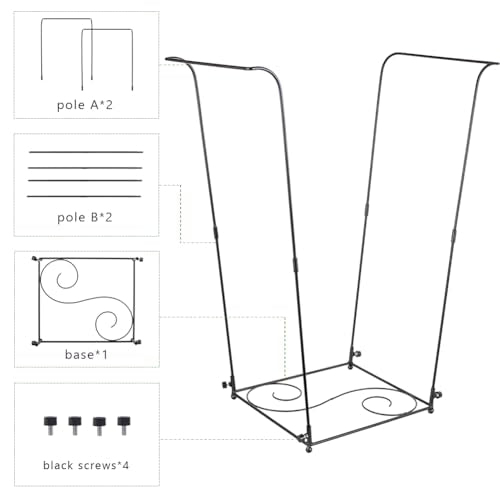 Trash Bag Holder, 30-45 Gallon Portable Leaf Bag Holder, Metal Garbage Bag Holder, S Pattern Trash Bag Holder Stand for Camping, Party, Wedding,Gardening - color: BlackF-1 PC