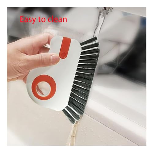 2 in 1 Groove Cleaning Brush Window Track Cleaning Tools, 2024 New Multifunctional Hard Bristle Crevice Cleaning Brush with Hidden Scraper, for Sliding Door Track Window Sill Deck Crevice (B-Grey) - color: B-grey