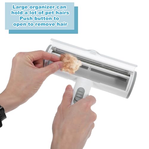 Pet Hair Removal Tool, Lint Roller for Pet Hair, Carpet Rake, Pet Hair Remover Roller for Furniture Couch Bed Car Seat, Light Gray