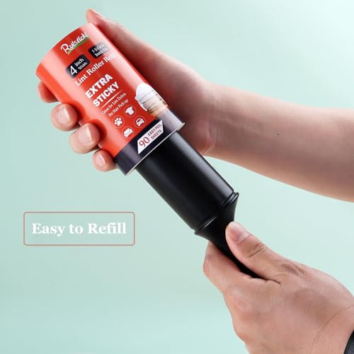 4 inch Lint Roller Refills Only for Scotch Brite, Everyday Clean Lint Roller Refills 4 Pack, Pet Hair Pickup Extra Sticky 90 Sheets per Refill, 360 Adhesive Sheets Total (1 3/4 inch Inside Diameter) - size: Inside Dia. 1 3/4 inch