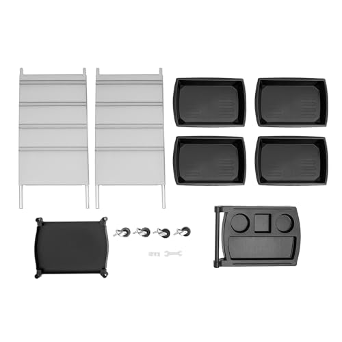 Salon Trolley Cart with Wheels, 6-Tier Beauty S-alon Cart with 4 Drawers, Space-Saving Rolling Salon Versatile Utility Cart, Open Top Floor, 110.23lbs Load-Bearing, Retractable Trays (White+Black) - color: White+black