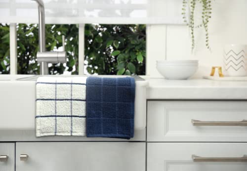 100% Cotton Terry Dish Cloth & Dish Towel, 6 Pack, Super Soft and Absorbent Kitchen Towels, Perfect for Kitchen Cleaning and Dish Washing (Navy Blue (DT and DC Combo)) - color: Navy Blue (Dt and DC Combo)