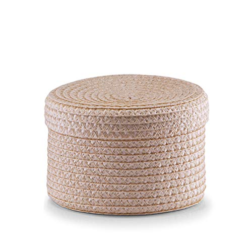 Zeller Basket with Lid, Plastic, Nature, 2-Piece - color: Brown