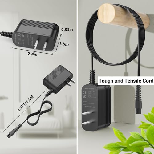 9V Charger for Homitt Electric Spin Scrubber Power Cord for Homitt Scrubber Charger Power Supply for Scrubber Compatible with Homitt HM115C, HM115CW, HM115CD,HM115CG HM204C Power Scrubber AC Adapter
