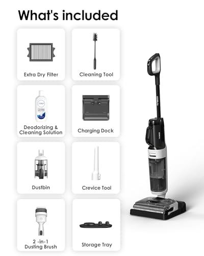 Tineco Wet Dry Vacuum Cleaners, Floor One Switch i5 Stretch Breeze 2-in-1 Cordless Vacuum for Multi-Surface, 20KPa Powerful Floor Cleaner Mop with Long Runtime - style: Floor One Switch i5 Stretch Breeze