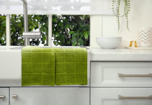 100% Cotton Terry Dish Cloth & Dish Towel, 6 Pack, Super Soft and Absorbent Kitchen Towels, Perfect for Kitchen Cleaning and Dish Washing (Green 6 Pack) - color: Green 6 Pack