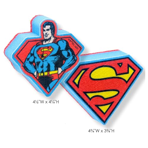 Spoontiques Superman Premium Sponge Set - 2-Pack Multi-Purpose Cleaning Sponges - Dual-Sided Non-Scratch Scrub & Absorbent Wipe - Durable, Reusable, Odor-Resistant for Daily Use