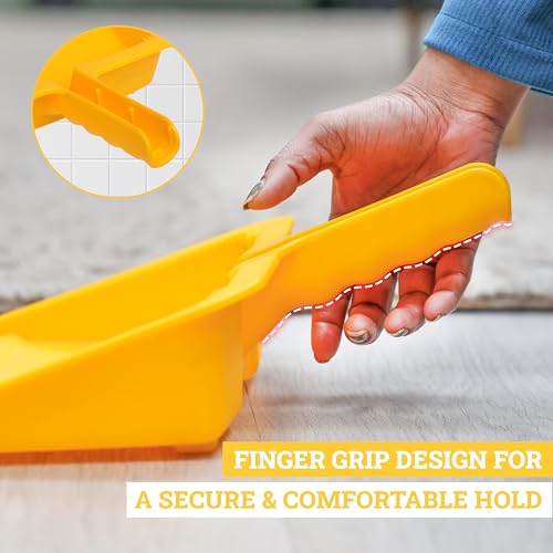 KLEEN HANDLER Heavy-Duty Plastic Handheld Dust Pan for Indoor/Outoor Commercial & Residential Use in Kitchen, Garage, Decks and More, Pack of 6