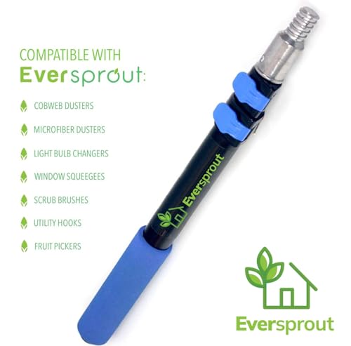 EVERSPROUT 3 Foot Flexible Microfiber Ceiling & Fan Duster | Bendable to Clean Any Fan Blade | Removable & Washable Brush Head | 3-Stage Lightweight Aluminum Extension Pole - size: 3 Foot