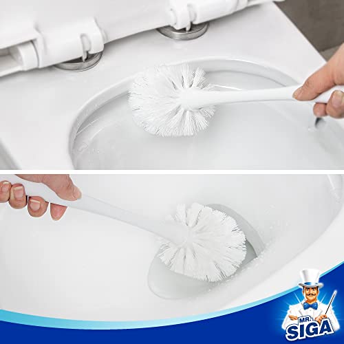 MR.SIGA Toilet Plunger and Bowl Brush Combo for Bathroom Cleaning, White, 1 Set - color: White
