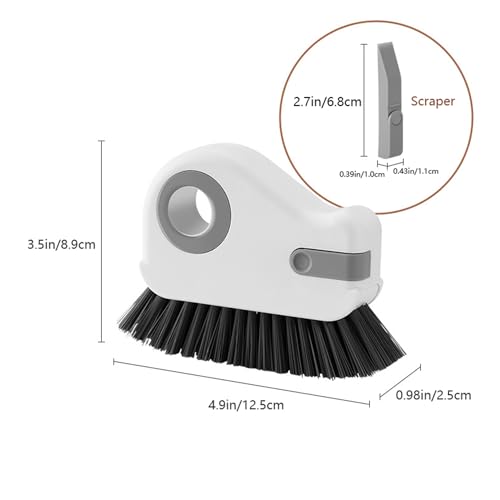 Groove Cleaning Brush 2 in 1 Grout Cleaner Tool Grip Brush Hard Bristle Crevice Cleaning Brush for Sliding Door Track, Window Sill, Window Seal
