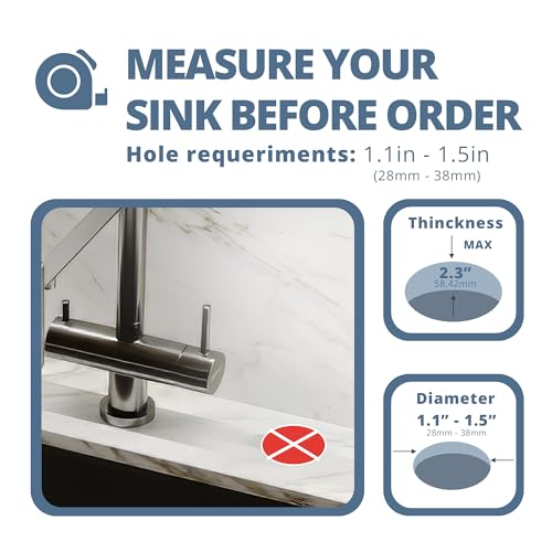 SBEN Built-in Kitchen Sink Soap Dispenser – Stainless Steel Brushed Nickel Pump, 17 oz Bottle and Extension Tube Kit 47", Upgraded Metal Check Valve, Countertop Hand Soap & Lotion Dispenser - color: Brushed Nickel