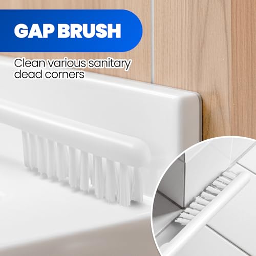 2 in 1 Toilet Brush and Plunger Set, Extended Handle Plunger,Toilet Bowl Brush Plunger Set,Bathroom Cleaning Tools,Cleaning Brush,Cleaning Supplies,Toilet Brush Plunger Combo,White(20inch) - color: White