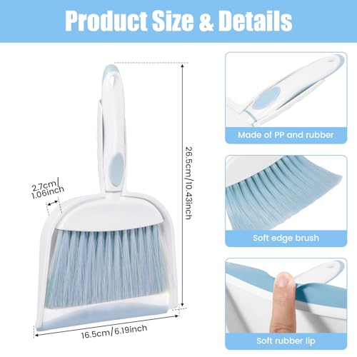 Dust pan, Mini Dustpan and Brush Set, Small Broom and Dustpan Set, Small Hand Broom and dust pan Set, Whisk Broom, Dust pan and Brush for Desk, Table, Home, Kitchen (Light Green 2pcs) - color: Light Green, size: 2set
