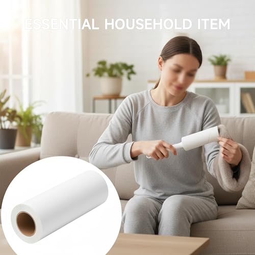 5 Pack 4 Inch Lint Roller Refills, 60 Sheets Per Roll - 300 Total Sheets | Sticky Adhesive Lint & Pet Hair Remover for Clothes, Furniture, Car Seats & Bedding (5, 4 Inch) - size: 4 Inch