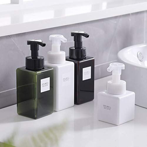 UUJOLY Foaming Soap Dispenser, 450ml (15oz) Refillable Pump Bottle Plastic for Liquid Soap, Shampoo, Body Wash (2 Pcs) (Green) - color: Green, size: 15 oz (2 Pack)