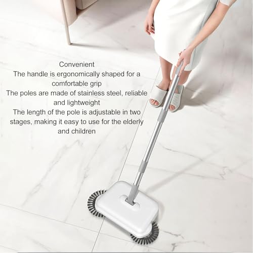 Carpet Sweeper Cleaner, 2 in 1 Wet Dry Use Hand Push Sweeper, 360 Degree Rotating Manual Sweeping Mop for Wood Tile Floor