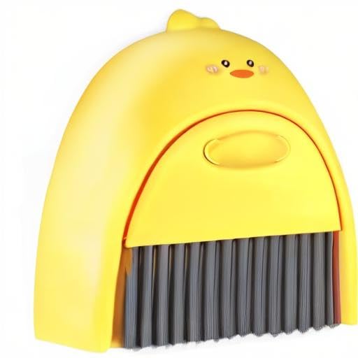 Small Broom and Dustpan Set,1pc Dust Pan and Brush Set,SUP Cute Little Yellow Duck Hand Mini Broom and Dustpan Set,Small dust pan Mini for Tabletop Debris,Keyboards&Clean Pet Cages (Duck) - style: Duck