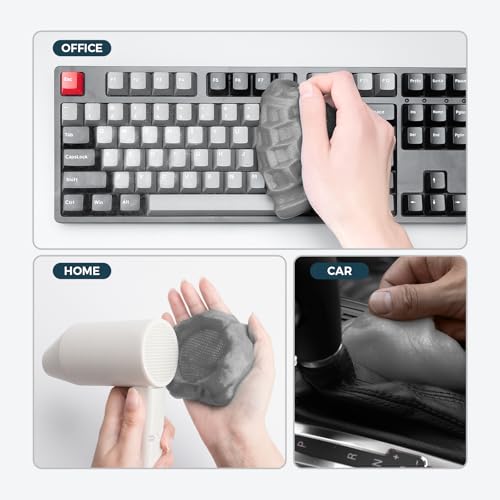 CLICK CLEAN 2Pcs Cleaning Gel for Car, 7oz Car Detailing Tools, Cleaning Putty Gel, Car Interior Cleaner Universal Dust Cleaner for Keyboard, Laptop, Air Vents (Coconut) - color: Gray+Gray