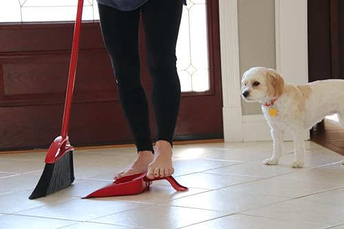 O-Cedar Pet Pro Broom with Step-On Dustpan | Remove 99% with One Sweep | Removes 3 Times More Pet Hair | Quiet Cleaning Tool for Cat and Dog Owners - size: PowerCorner Pet Pro Broom