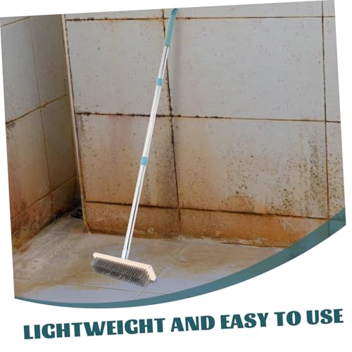 Zerodeko Hard Scrub Brush with Stainless Steel Handle Heavy Duty Patio and Concrete Cleaning Tool Stiff Bristles for Efficient Grime Removal