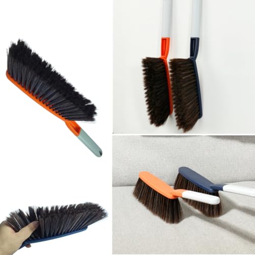 Soft Bristle Bed Sheets Sweeping Cleaning Brush with Long Hand, 15" Plastic Hand Broom Counter Duster for Crumb Debris Desk Quilt Sofa Furniture Car Clothes Hair Remover (3 Pack)