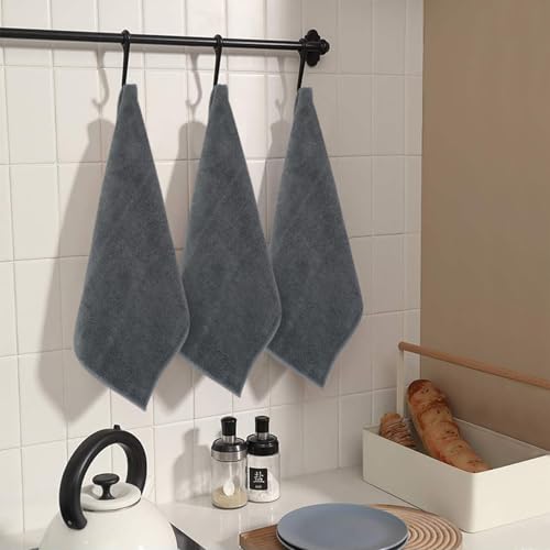 SINLAND Microfiber Rag Absorbent Cleaning Cloth Kitchen Dish Cloth Quick Dry Streak Free Dish Rags Glass Cloths 12inchx12inch 20 Pack Grey - color: Greyx20