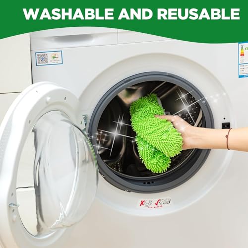 8PCS Reusable Microfiber Mop Pads Washable Wet Pads Compatible with Swiffer Sweeper Refills Pads for Wet & Dry Sweeping Cloths Mop Head Replacement for Household Cleaning - size: Green 8PCS