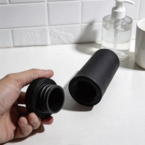 Dish Soap Dispenser for Kitchen, Silicone Squeeze Bottle for Dish Detergent (Black) - color: Black