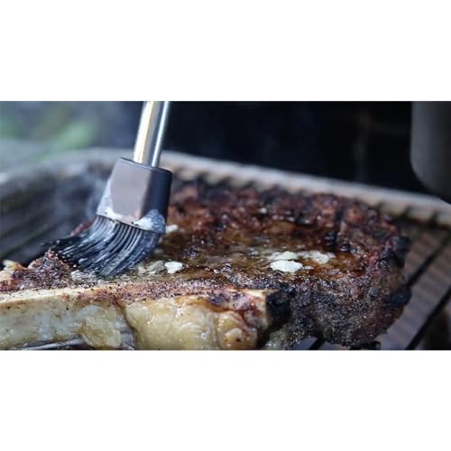 Outset Basting Pot and Brush, Cast Iron Pan and Sauce Brush - size: 3.75" Cast Iron