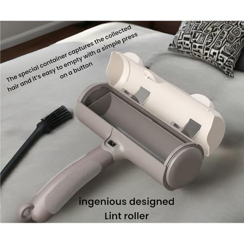 Pet Hair Remover – Reusable Lint Roller – Clean Couch, Furniture, Clothes, Carpet, Bed. Cat Hair Remover Dog Hair Remover Fur Removal Tool No Sticky Tape or Adhesive Needed. (White Grey) - color: White Grey